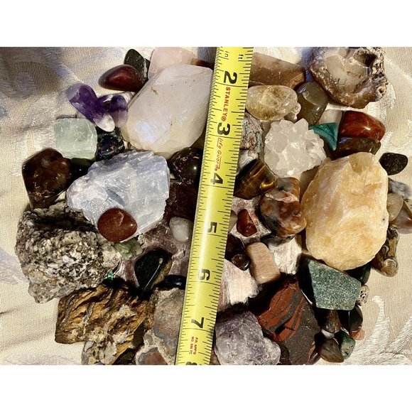 Combo Raw And Tumbled Authentic Minerals Crystals Over Three Pounds - Picture 3 of 12